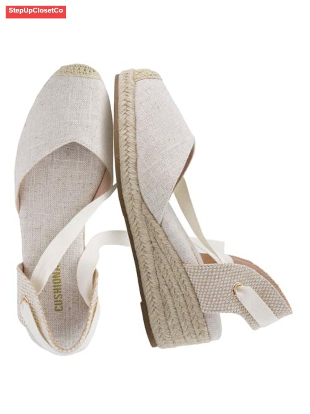 CUSHIONAIRE Bonita Platform Espadrille Wedge Sandals Size 9